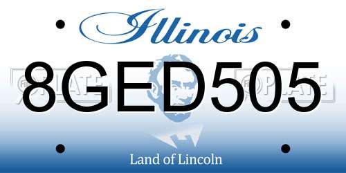 8GED505 Illinois License Plate