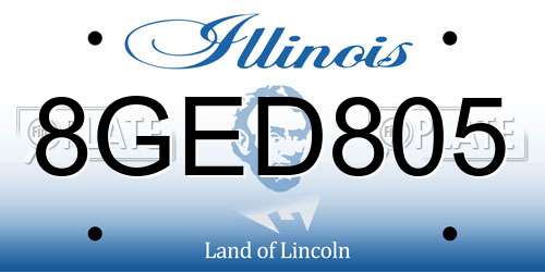8GED805 Illinois License Plate