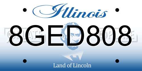 8GED808 Illinois License Plate