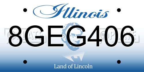 8GEG406 Illinois License Plate