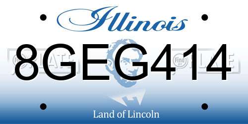 8GEG414 Illinois License Plate