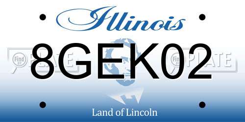 8GEK02 Illinois License Plate