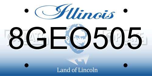 8GEO505 Illinois License Plate