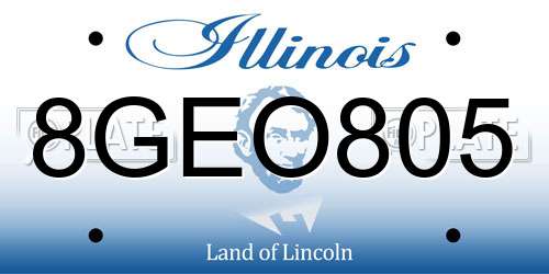 8GEO805 Illinois License Plate