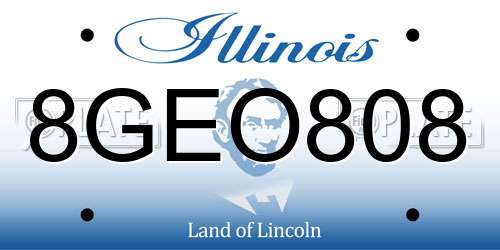 8GEO808 Illinois License Plate