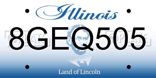 8GEQ505 Illinois License Plate