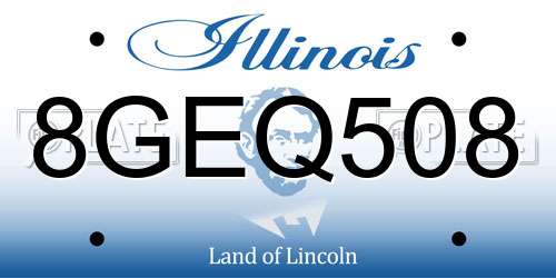 8GEQ508 Illinois License Plate