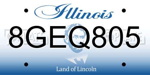 8GEQ805 Illinois License Plate
