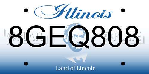 8GEQ808 Illinois License Plate