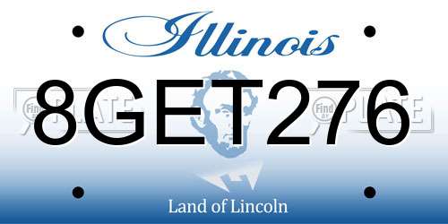 8GET276 Illinois License Plate