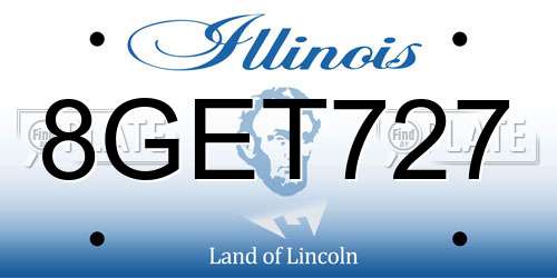 8GET727 Illinois License Plate