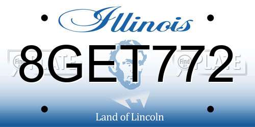 8GET772 Illinois License Plate