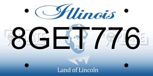 8GET776 Illinois License Plate