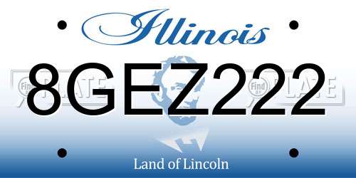8GEZ222 Illinois License Plate
