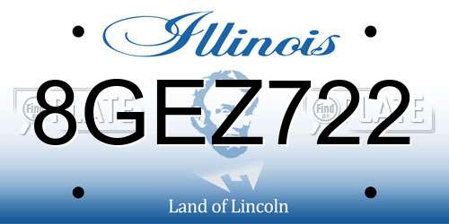 8GEZ722 Illinois License Plate