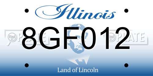 8GF012 Illinois License Plate