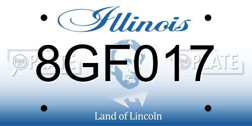 8GF017 Illinois License Plate