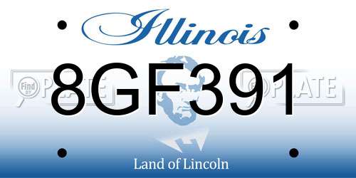 8GF391 Illinois License Plate