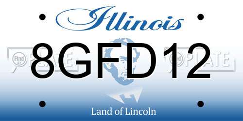 8GFD12 Illinois License Plate