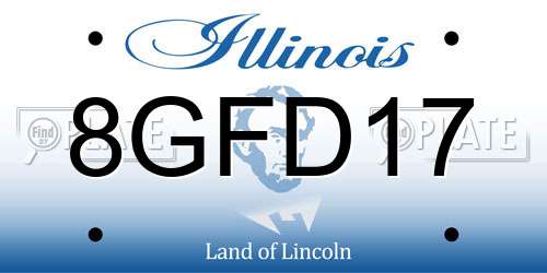 8GFD17 Illinois License Plate