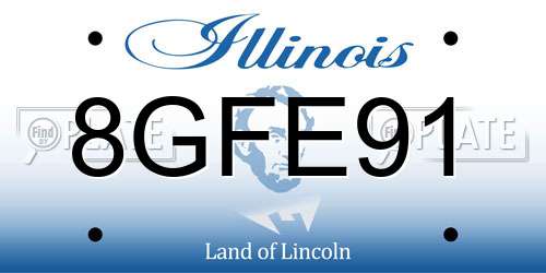 8GFE91 Illinois License Plate