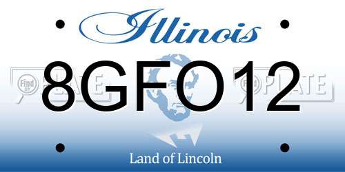 8GFO12 Illinois License Plate