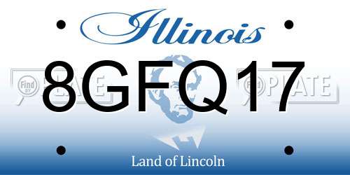 8GFQ17 Illinois License Plate
