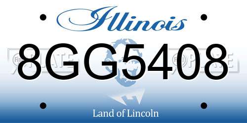 8GG5408 Illinois License Plate