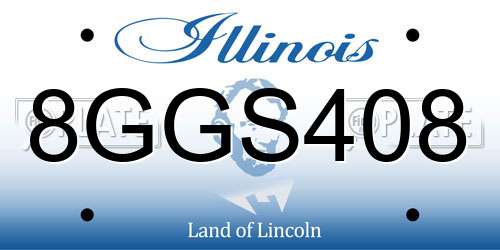 8GGS408 Illinois License Plate