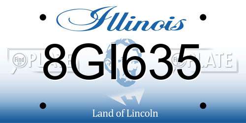 8GI635 Illinois License Plate