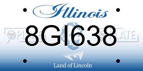 8GI638 Illinois License Plate