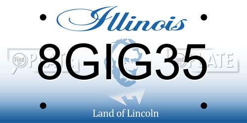 8GIG35 Illinois License Plate