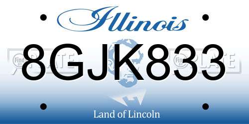 8GJK833 Illinois License Plate