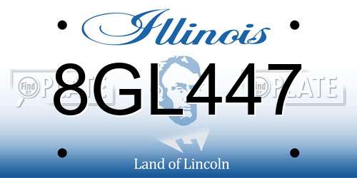 8GL447 Illinois License Plate