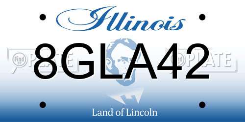 8GLA42 Illinois License Plate
