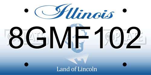 8GMF102 Illinois License Plate