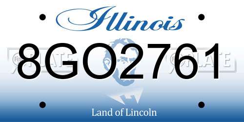 8GO2761 Illinois License Plate