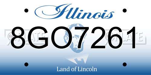 8GO7261 Illinois License Plate