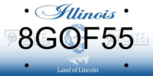 8GOF55 Illinois License Plate