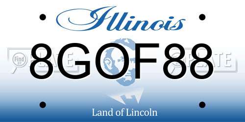 8GOF88 Illinois License Plate
