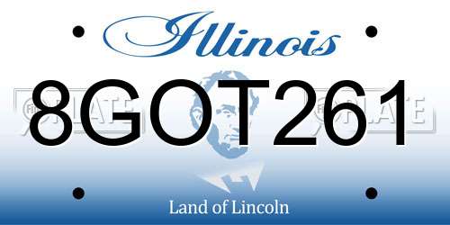 8GOT261 Illinois License Plate