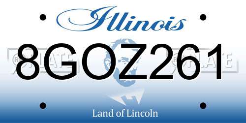 8GOZ261 Illinois License Plate