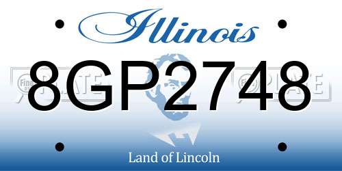 8GP2748 Illinois License Plate