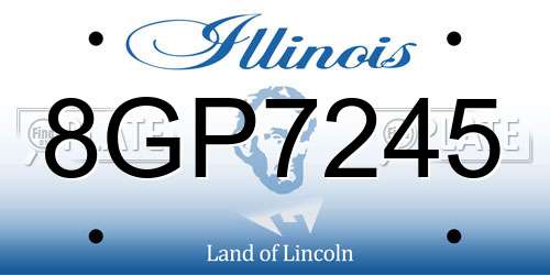 8GP7245 Illinois License Plate