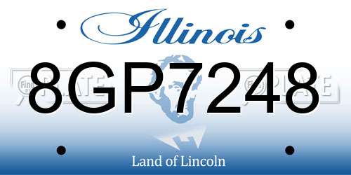 8GP7248 Illinois License Plate