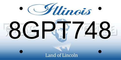 8GPT748 Illinois License Plate