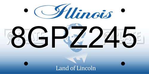 8GPZ245 Illinois License Plate