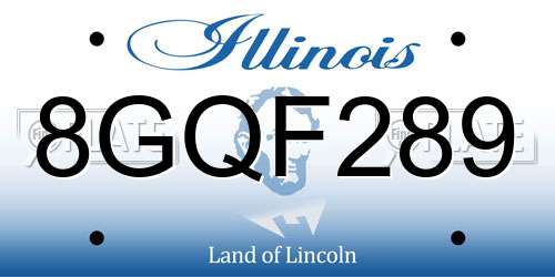 8GQF289 Illinois License Plate