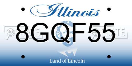 8GQF55 Illinois License Plate