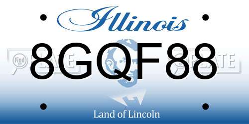 8GQF88 Illinois License Plate
